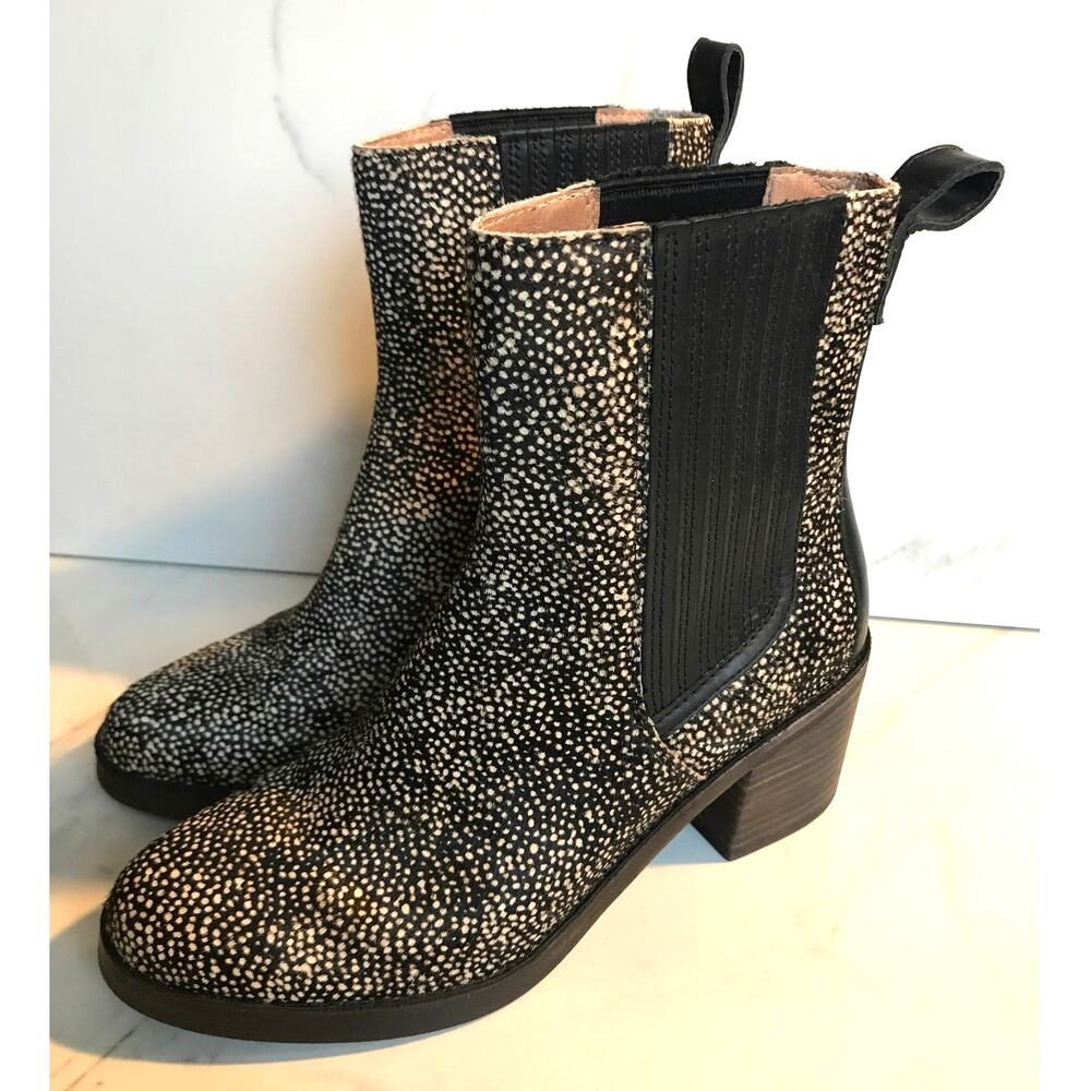 UGG Camden Exotic Calf Hair Boots 8 Block Heel